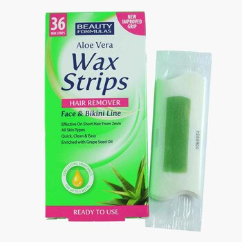 Beauty Formulas Aloe Vera Wax Strips Line Hair Remover Face & Bikini