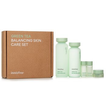 Set de Cuidado de la Piel Equilibrante de Té Verde (Tónico 200ml + Loción 160ml + Crema 10ml + Tónico 15ml + Loción 15ml)