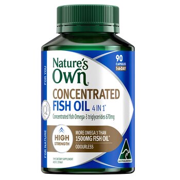[Agente de ventas autorizado] NATURE'S OWN Aceite de pescado concentrado 4 en 1 - 90 cápsulas