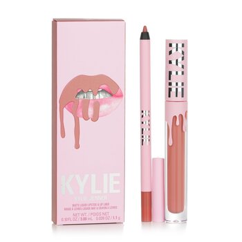 Kit de labios mate: lápiz labial líquido mate 3 ml + delineador de labios 1,1 g - # 802 Candy K Matte (caja ligeramente dañada)