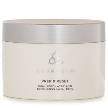 CosMedix Discos exfoliantes faciales de ácido láctico de doble cara Prep & Reset